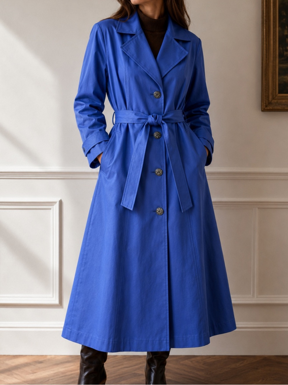 London Fog Periwinkle Blue Purple Trench Coat
